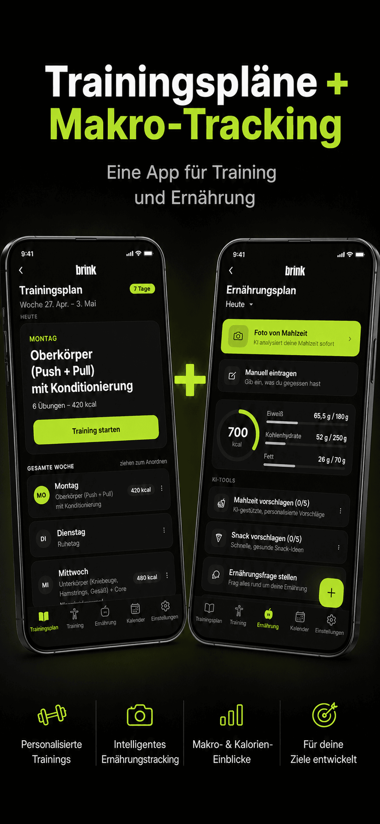 German App Store screenshot with localized headline copy